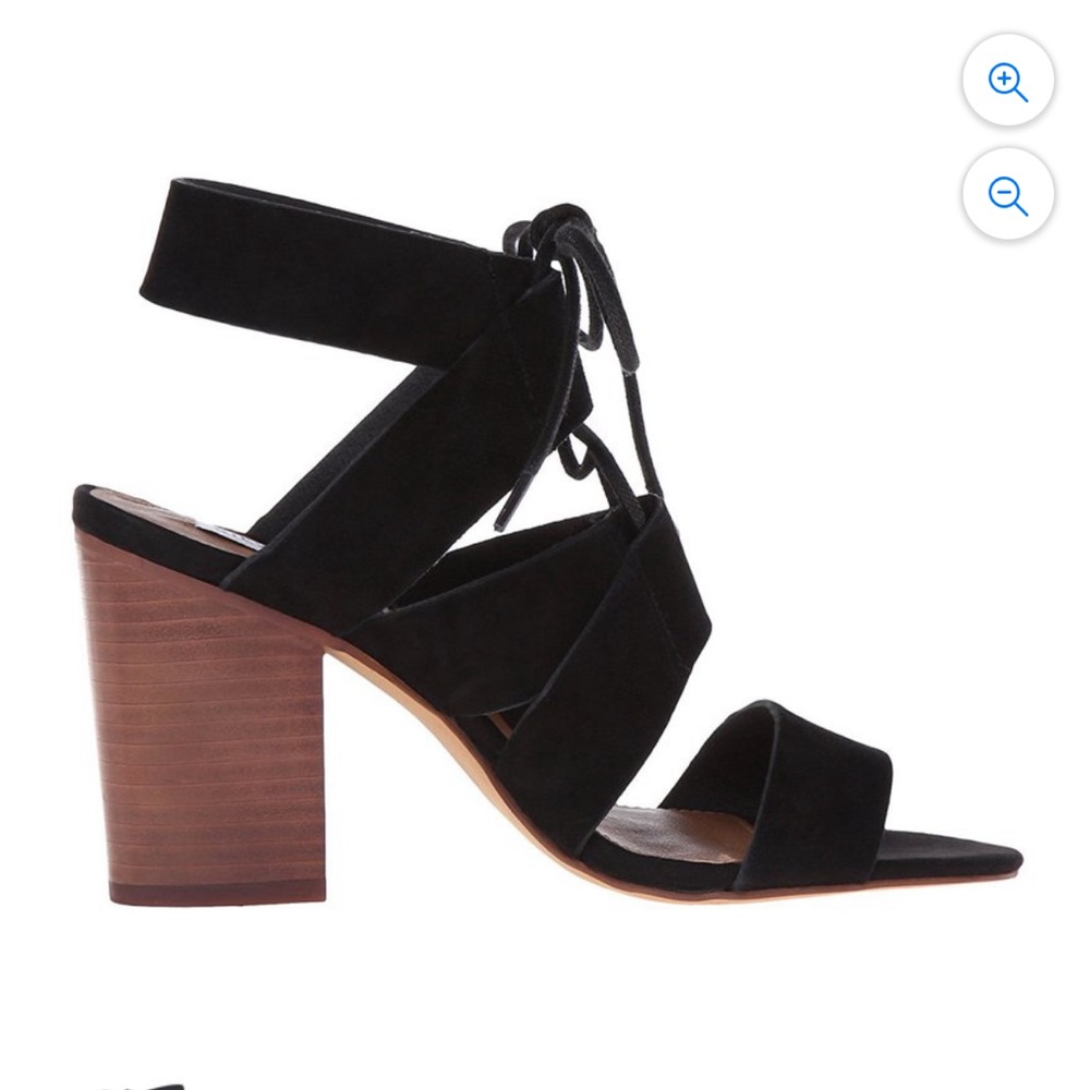 3/$20 Steve Madden Emalena Black Suede Dress Sandal - Picture 2 of 12